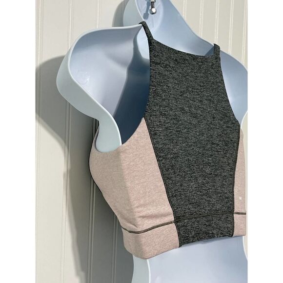 We Over Me Bandier Wip Crop Top Tank Top Colorblock Dark Grey Shale Pink XS - Picture 5 of 10